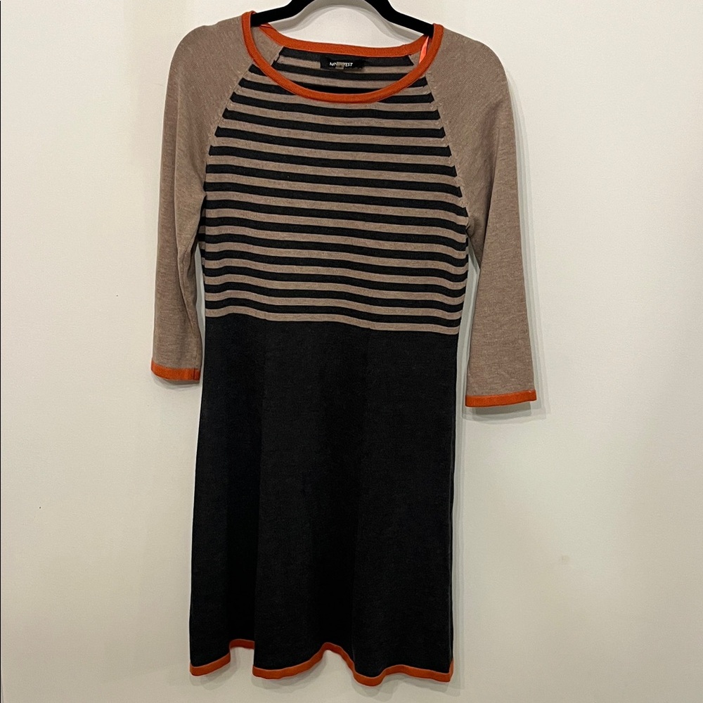 Nine West Striped Dress with Orange Accents